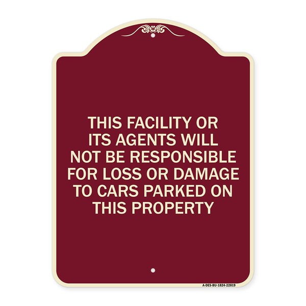 This Facility or Its Agents Will Not Be Responsible for Loss or Damage to Cars Parked, BU-1824-22819